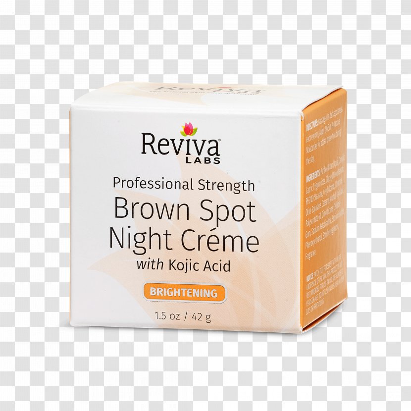 Reviva Labs Brown Spot Night Cream With Kojic Acid Lotion Elastin Skin Care Transparent PNG