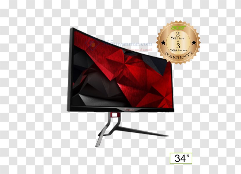 Predator X34 Curved Gaming Monitor Computer Monitors Laptop Dell Acer Aspire Transparent PNG