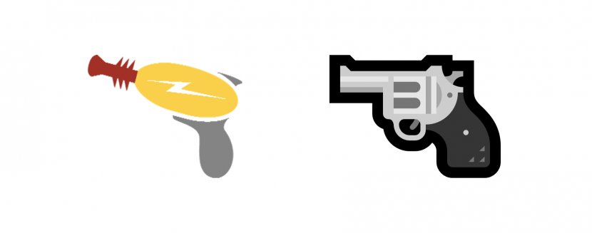 Emoji Firearm Pistol Microsoft - Raygun - Handgun Transparent PNG