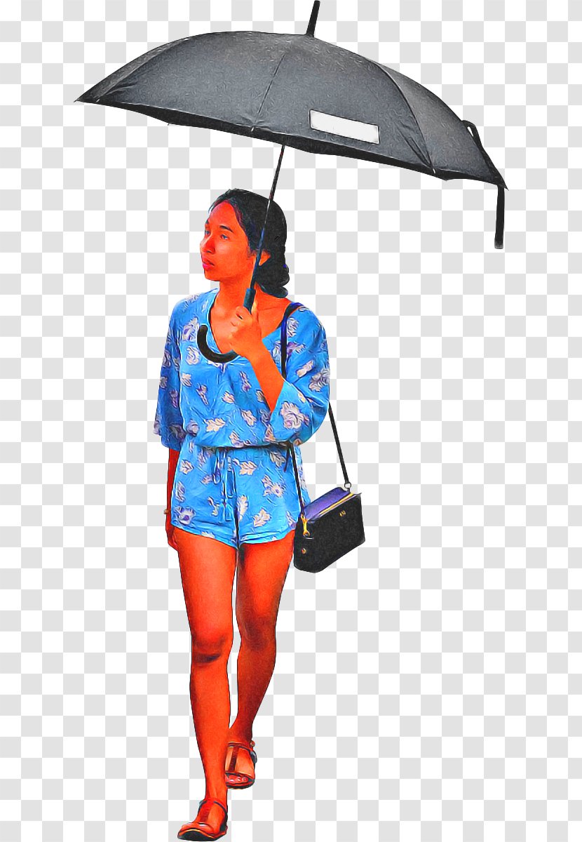 Umbrella Cartoon - Electric Blue Transparent PNG