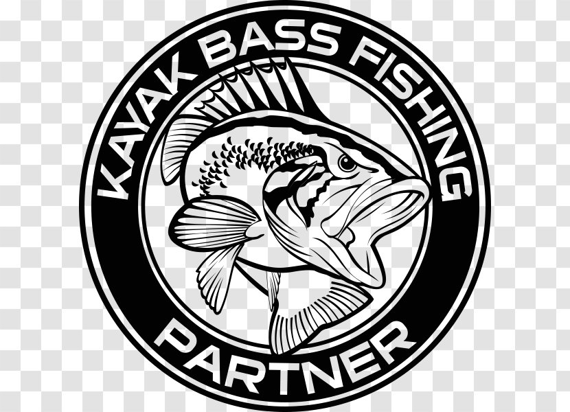 Bass Fishing Kayak Angling Sport - Black And White Transparent PNG