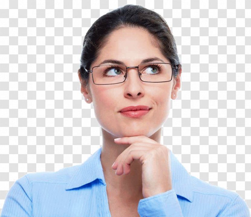 Woman Thought Clip Art - Glasses - Thinking Transparent PNG