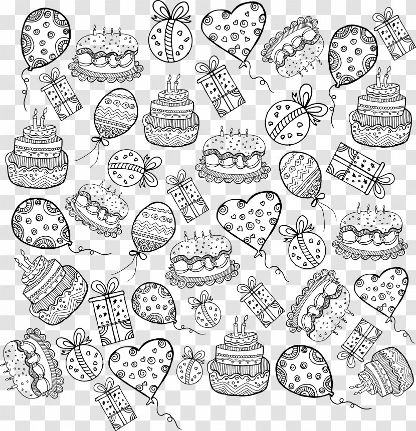 Birthday Cake Cupcake Pattern - Cookware And Bakeware - Cute Party Transparent PNG