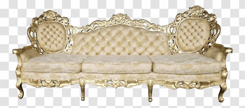 Table Loveseat Couch Chair Upholstery - Gold Baroque Transparent PNG