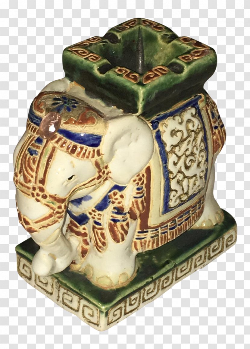 Ceramic Artifact - Hand-painted Baby Elephant Transparent PNG