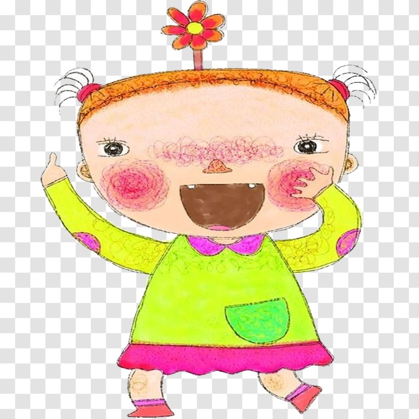 Laughter Child Illustration - Cartoon - Baby With Hand-painted Transparent PNG