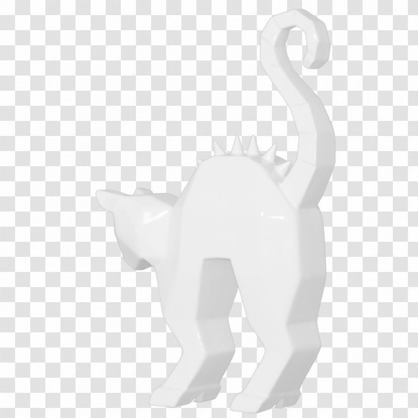 Cat Statue Figurine White Ceramic - Tail Transparent PNG