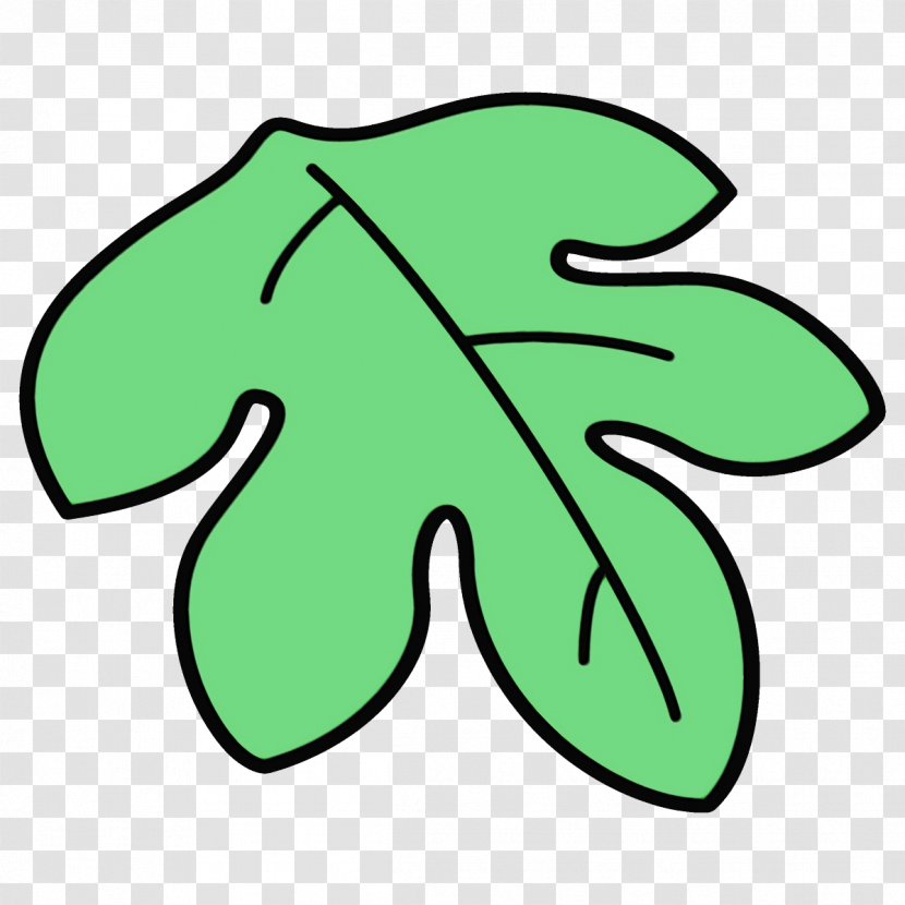 Green Leaf Symbol Line Art Transparent PNG