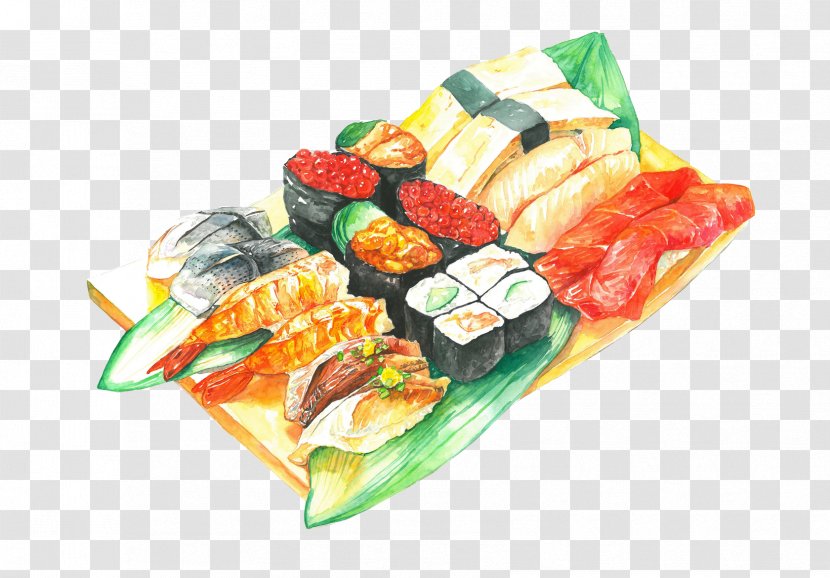 Japanese Cuisine Sushi Onigiri U7f8eu5473u65e5u672cu58fdu53f8 - Hand-painted Pattern Transparent PNG
