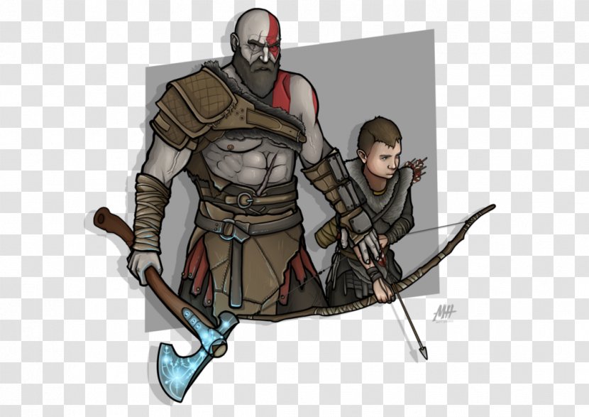 God Of War Atreus Kratos Drawing - Digital Art - 3 Transparent PNG