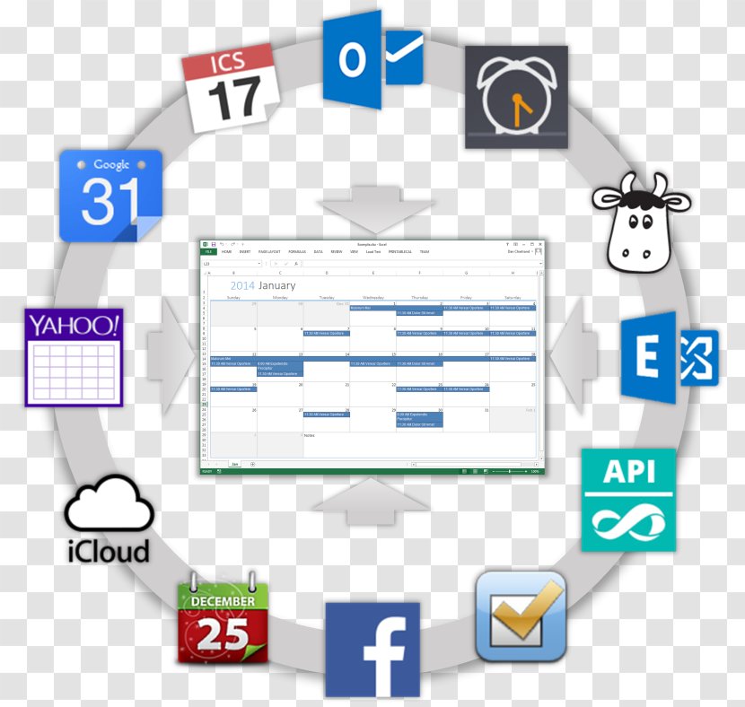 Datasource Template Microsoft Excel Calendar - Word - Single-page Transparent PNG