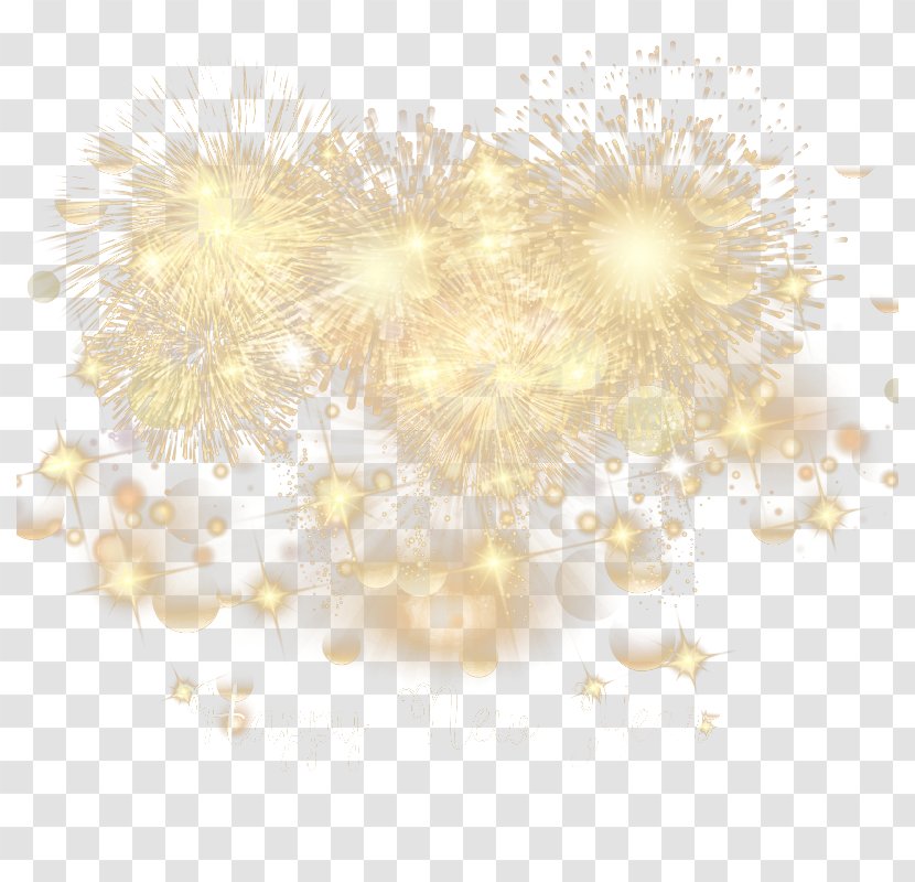 Yellow Lighting Pattern - Golden Fireworks New Year Greeting Card Vector Transparent PNG
