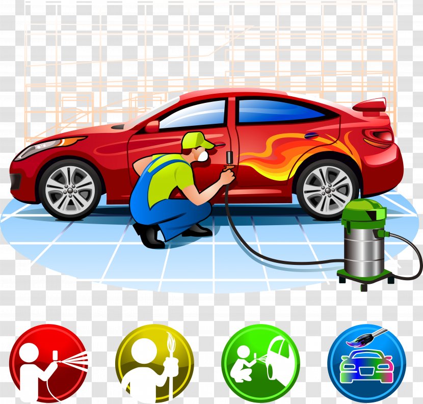 Car Automotive Paint Automobile Repair Shop - Model - Waxing Transparent PNG