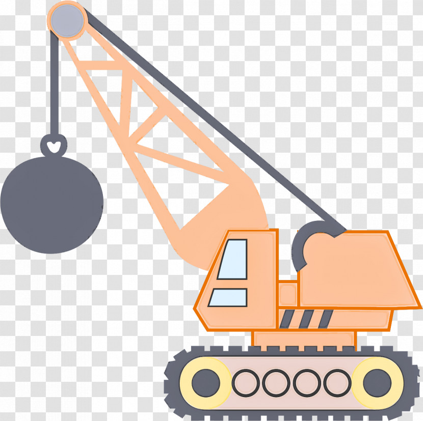 Crane Line Construction Equipment Vehicle Transparent PNG