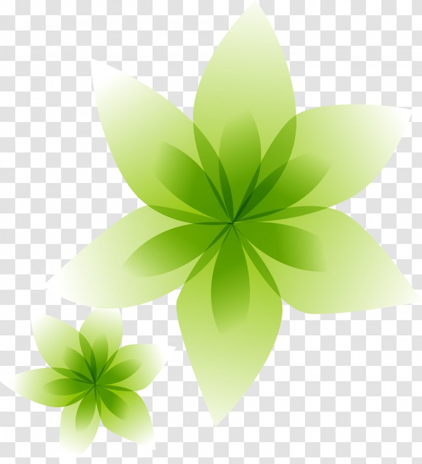 Green Euclidean Vector Drawing Vecteur - Animated Cartoon - Floating Flowers Transparent PNG