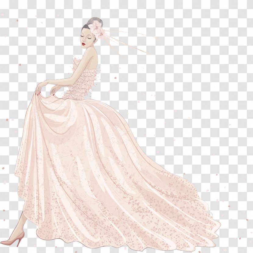 Wedding Dress Invitation - Cartoon Transparent PNG