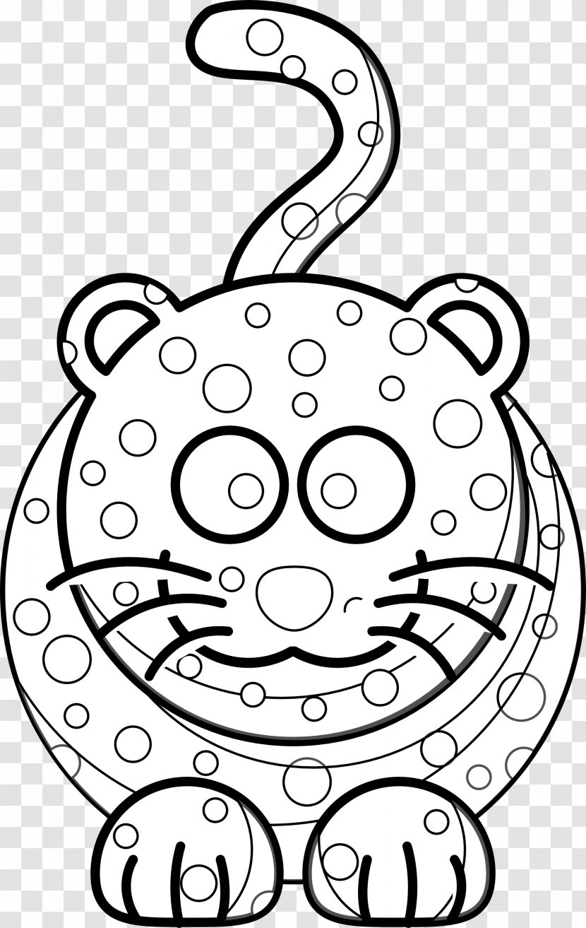 Leopard Clip Art Drawing Image Black And White - Coloring Book Transparent PNG