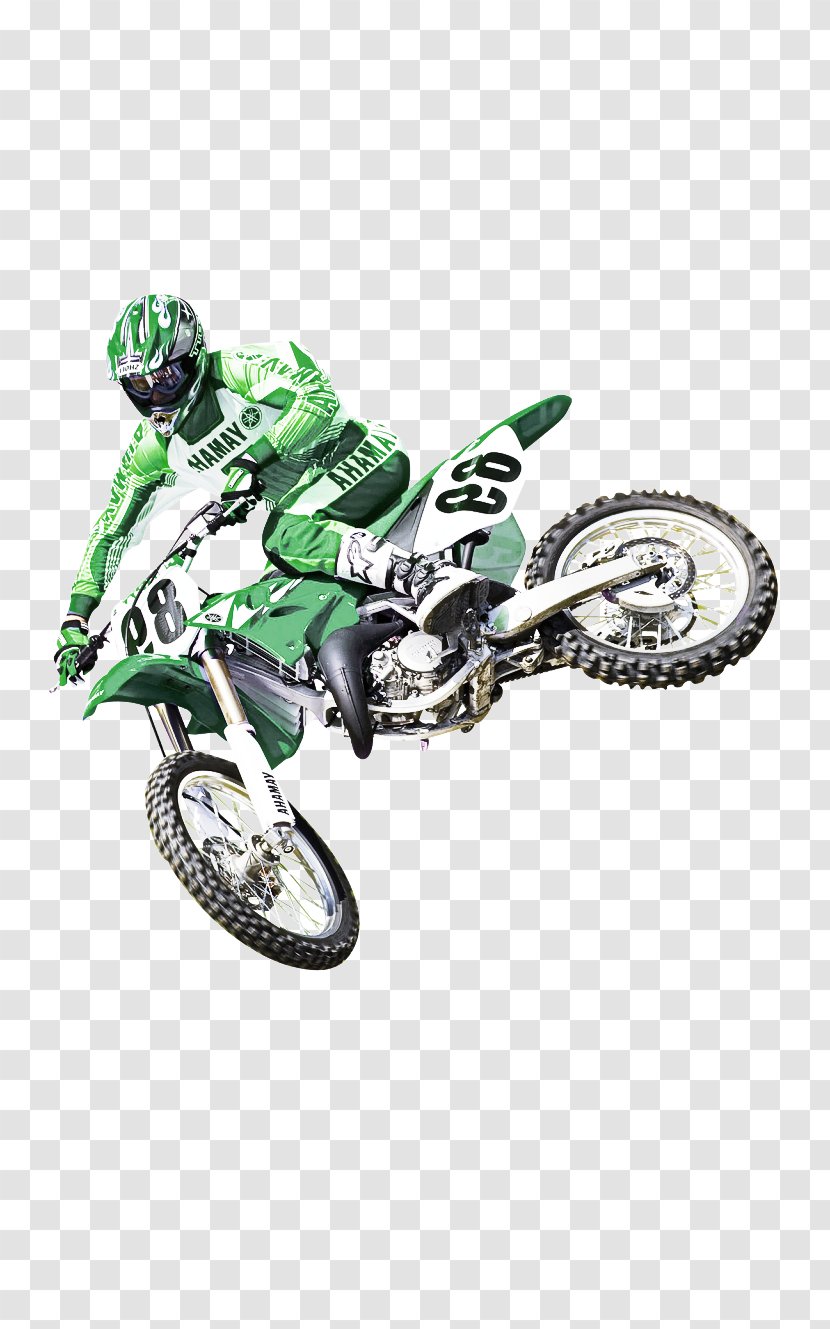 Motocross - Green - Extreme Sport Motorsport Transparent PNG