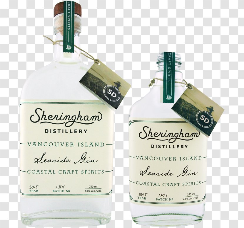 Gin Distilled Beverage Akvavit Distillation Sheringham - Glass Bottle - Vodka Transparent PNG