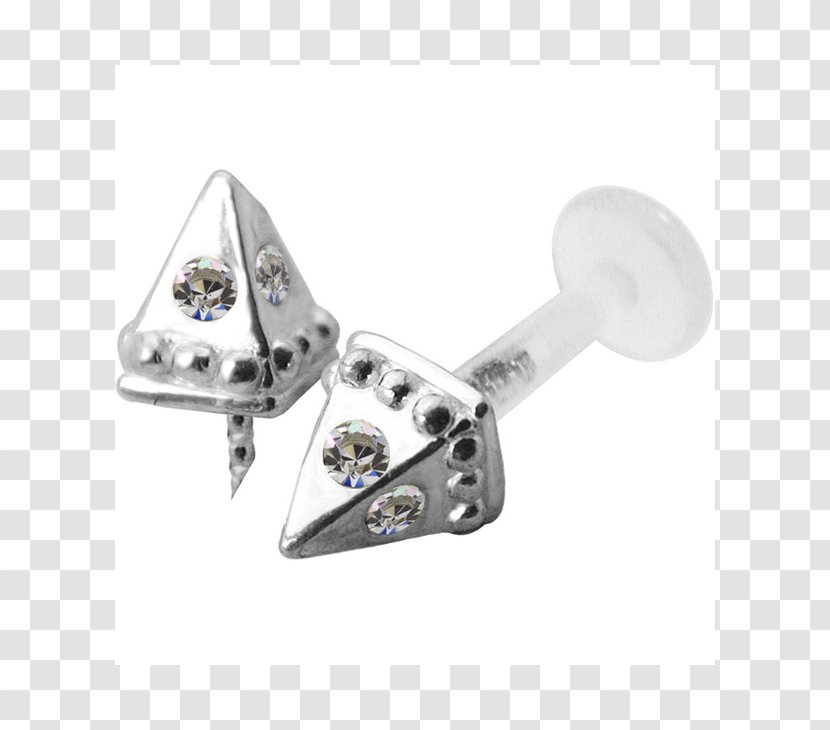 Earring Labret Lip Piercing Body Jewellery - Platinum - Diamond Transparent PNG