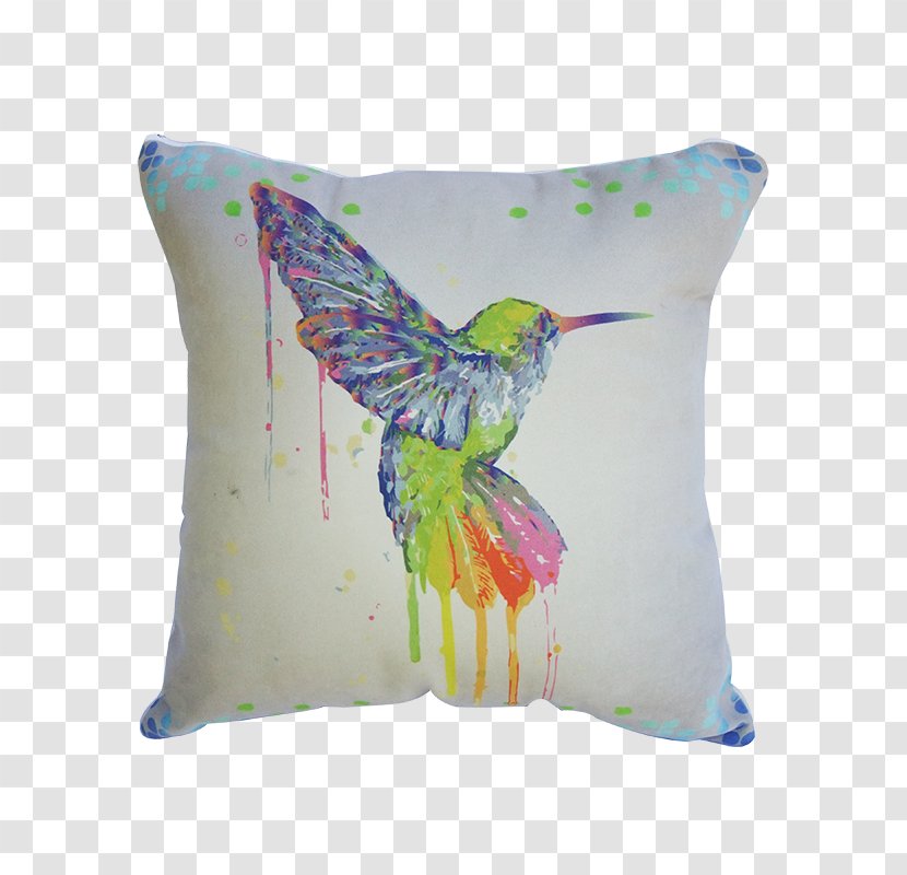 Hummingbird Watercolor Painting Throw Pillows Cushion Barranca Chica - San Juan Totoltepec - Acuarela Transparent PNG