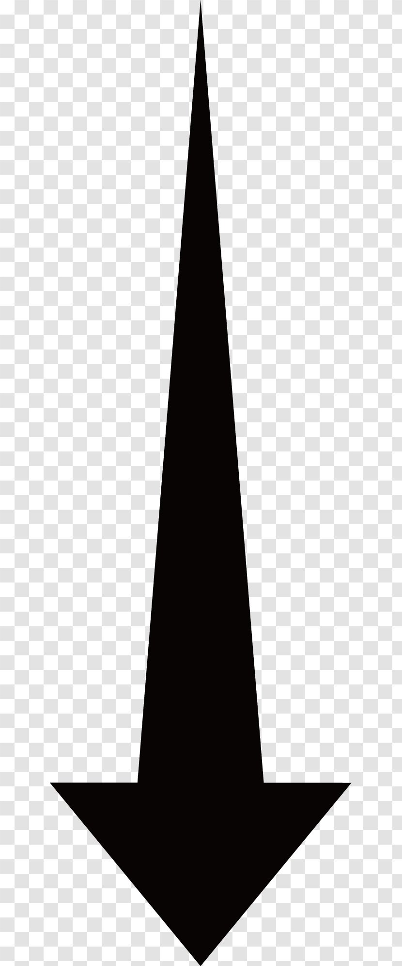 Triangle White Black - Arrow Down Transparent PNG