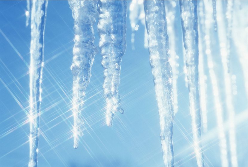 Blue Ice Icicle Dam Winter - Icicles Transparent PNG