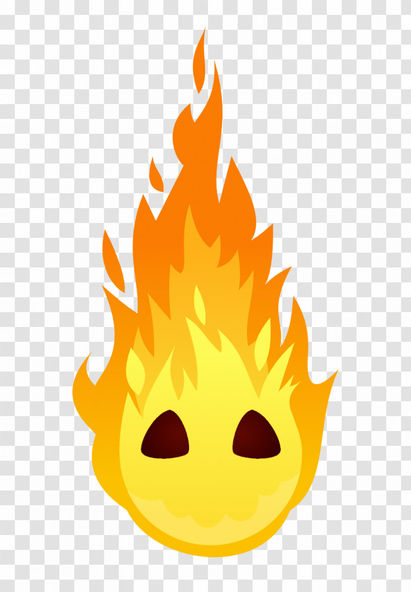 Yellow Flame Smile Transparent PNG