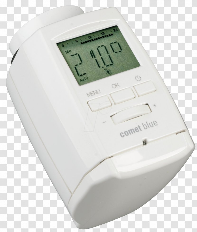 Eurotronic Comet Z-Wave Heating Thermostat Thermostatic Radiator Valve Energy Conservation Wireless Head Electronical Eqiva CC-R Transparent PNG
