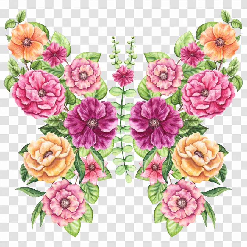 Pink Flowers Background - Tshirt - Rose Order Flowering Plant Transparent PNG
