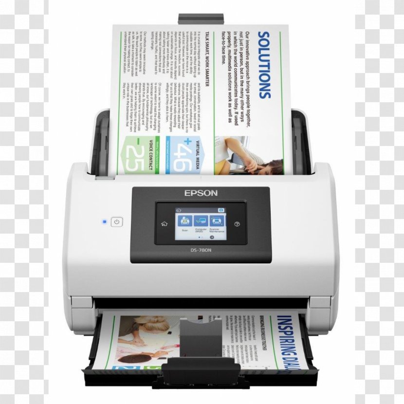 Inkjet Printing Epson America Ds780n WorkForce Scanner Image Computer Network Laser - Output Device - Printer Transparent PNG