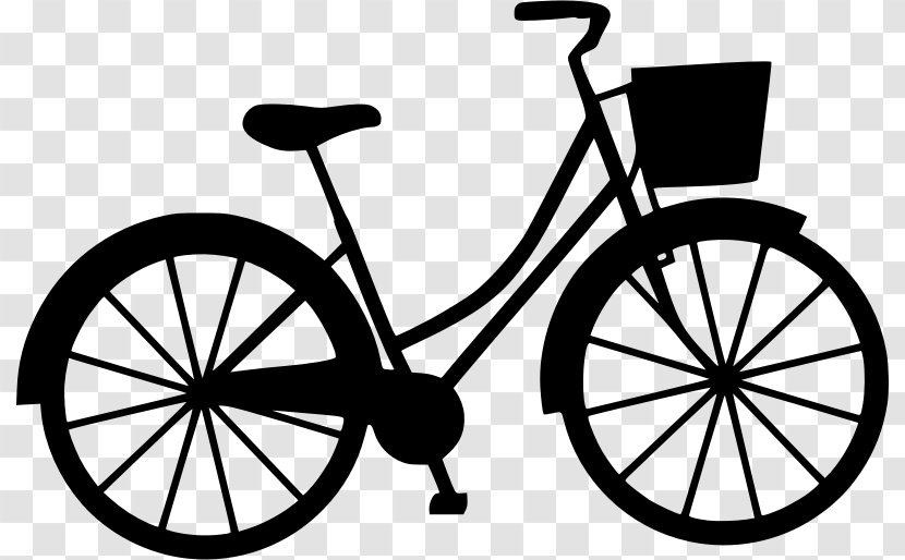Clip Art Bicycle Cycling - Blackandwhite - Isolated On White Environment Transparent PNG