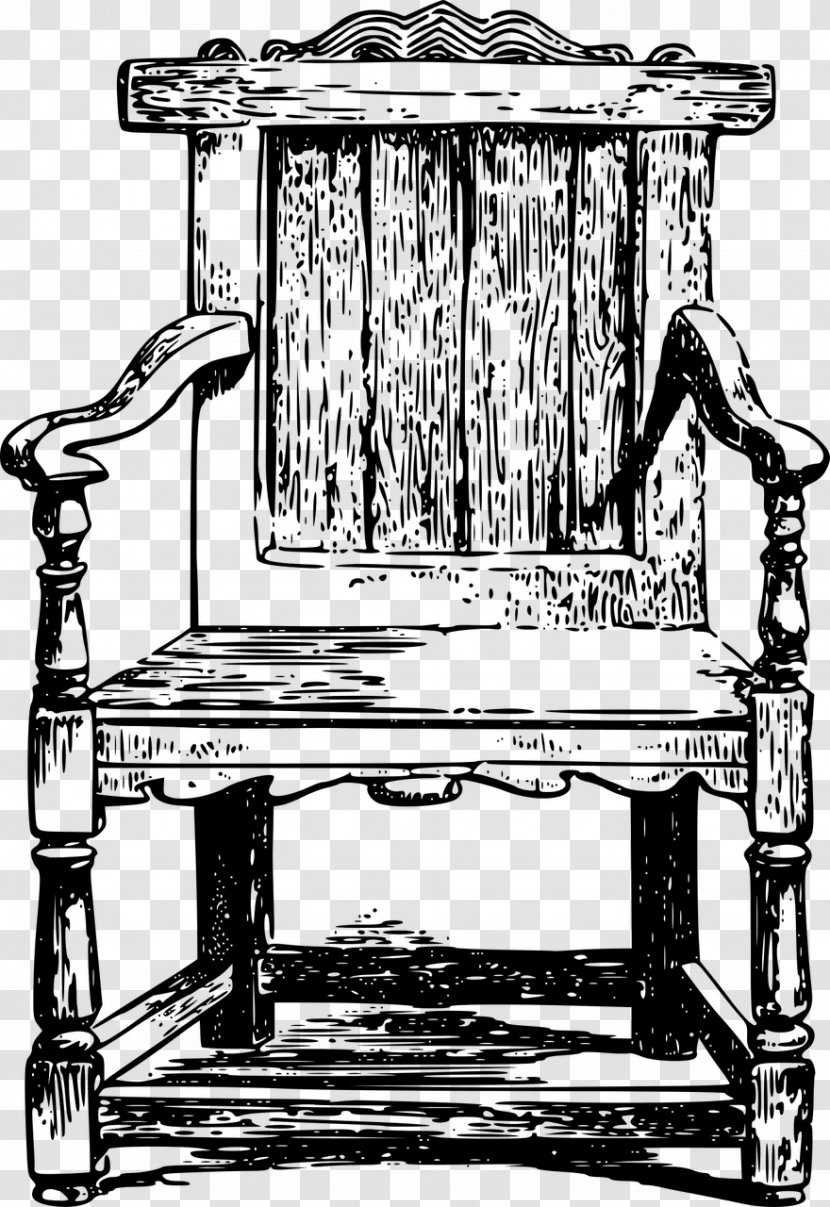 Chair Table Wood Furniture Clip Art - Monochrome Photography Transparent PNG