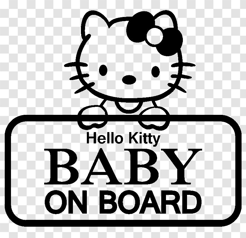 Hello Kitty Desktop Wallpaper 1080p - Happiness - Baby On Board Sticker Transparent PNG