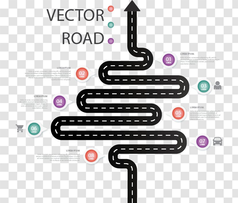 Road Map Infographic Technology Roadmap - Transportation Chart Transparent PNG
