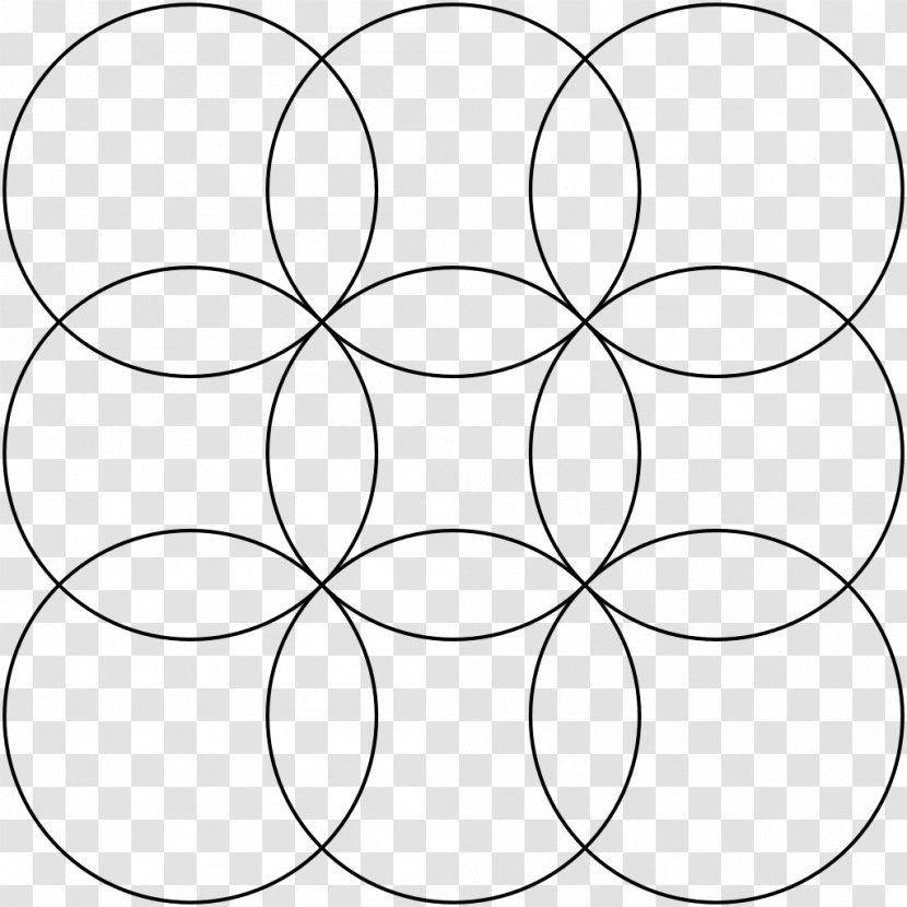 Overlapping Circles Grid Diagram - Drawing - Circle Transparent PNG
