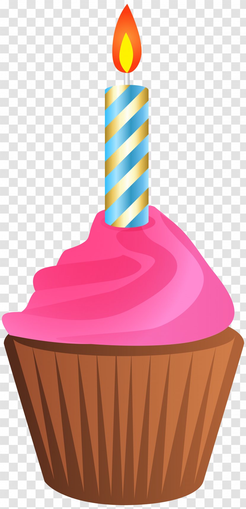 birthday cupcake with candle clipart with wind