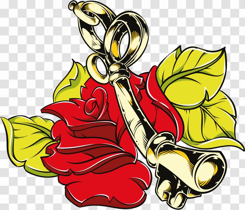 Floral Design Garden Roses Clip Art - Ed Hardy Transparent PNG