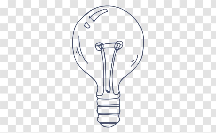 Incandescent Light Bulb Drawing - Line Art Transparent PNG