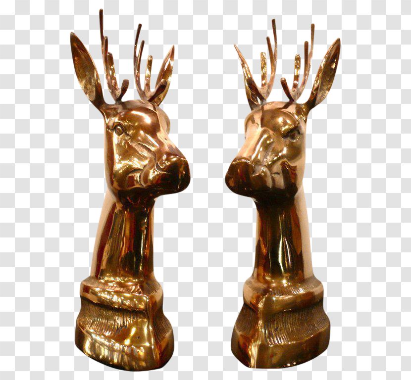 Reindeer Brass 01504 Sculpture Bronze - Deer - Elk Fawn Winter Transparent PNG