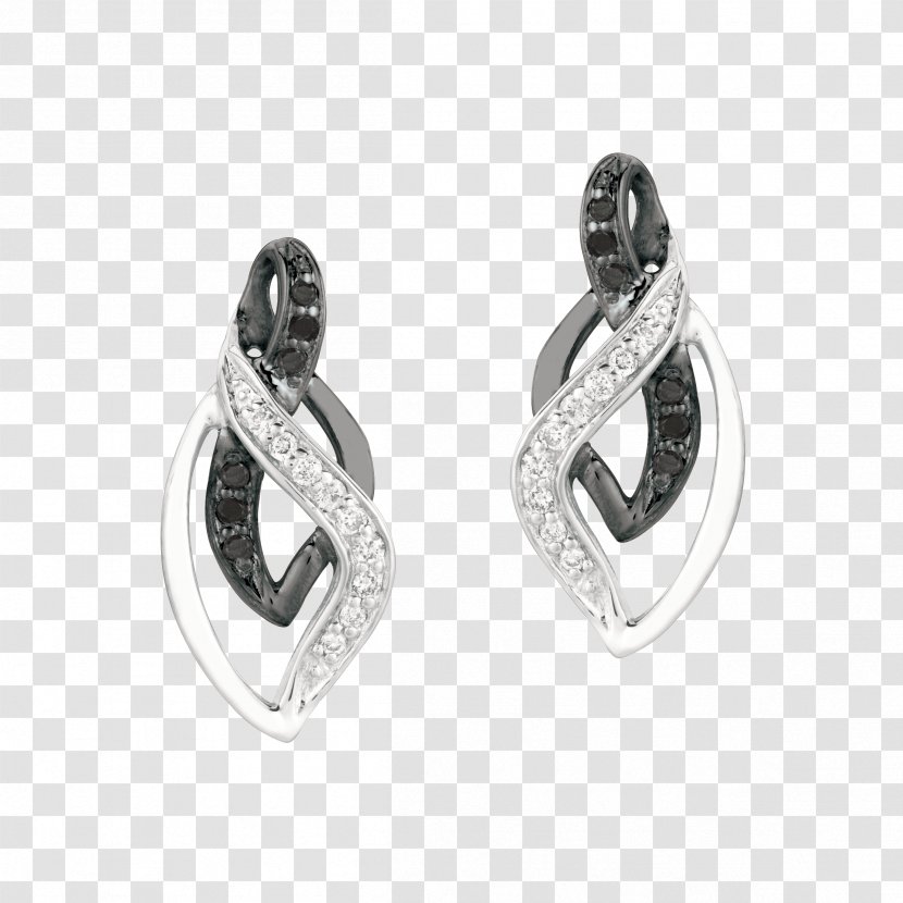 Earring Body Jewellery Silver - Diamond Transparent PNG