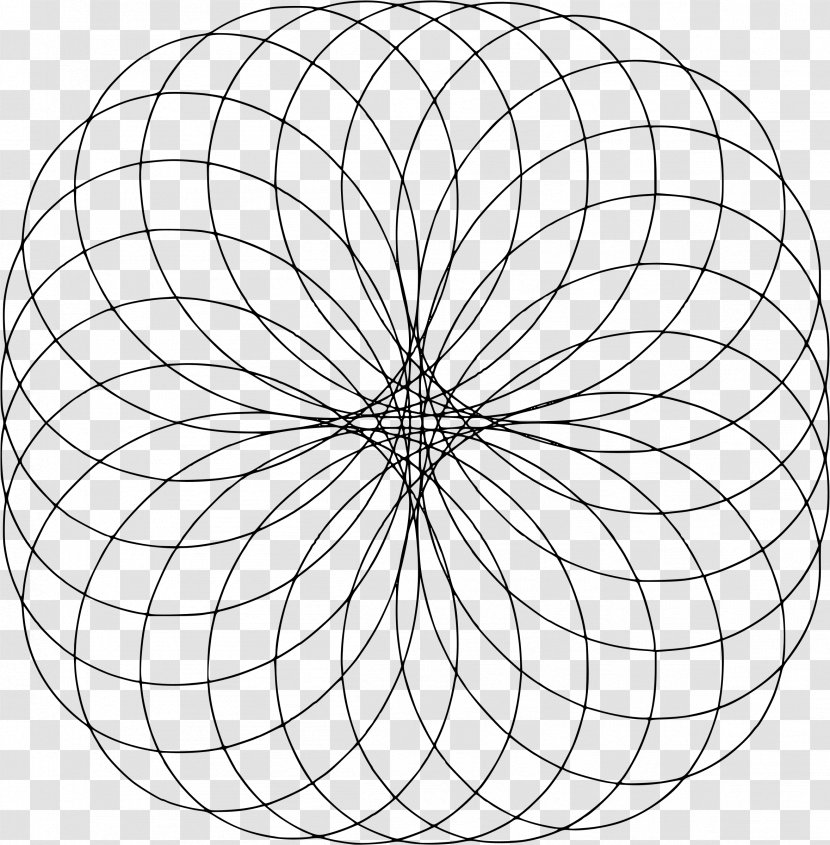 Mandala Overlapping Circles Grid Sacred Geometry Drawing - Symbol - Roulette Transparent PNG