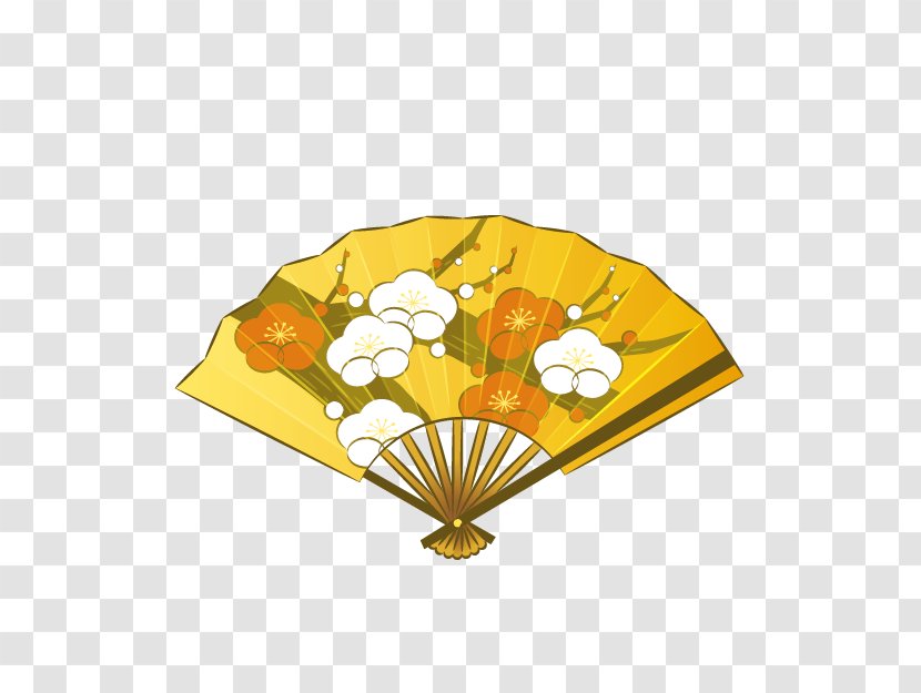 Japanese Cuisine Plum Blossom - Hand Fan - Cartoon Folding Transparent PNG