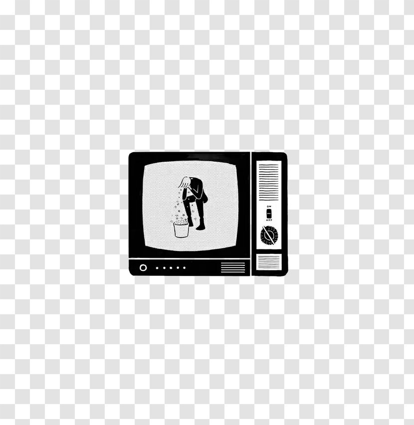 Computer Black And White Wallpaper - Hand-drawn Elements Of TV Transparent PNG
