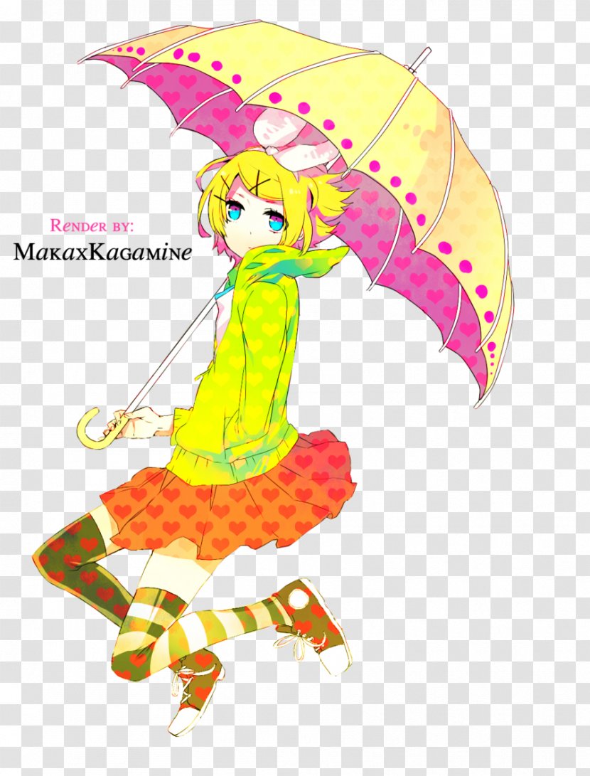 Kagamine Rin/Len Vocaloid Song - Watercolor - Heart Transparent PNG