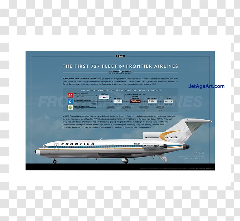 Airline Boeing 727 Wide-body Aircraft Air Travel Jet Age - Airplane Transparent PNG