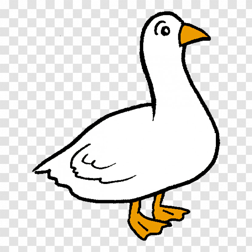 Duck Goose Line Art Cartoon Beak Transparent PNG