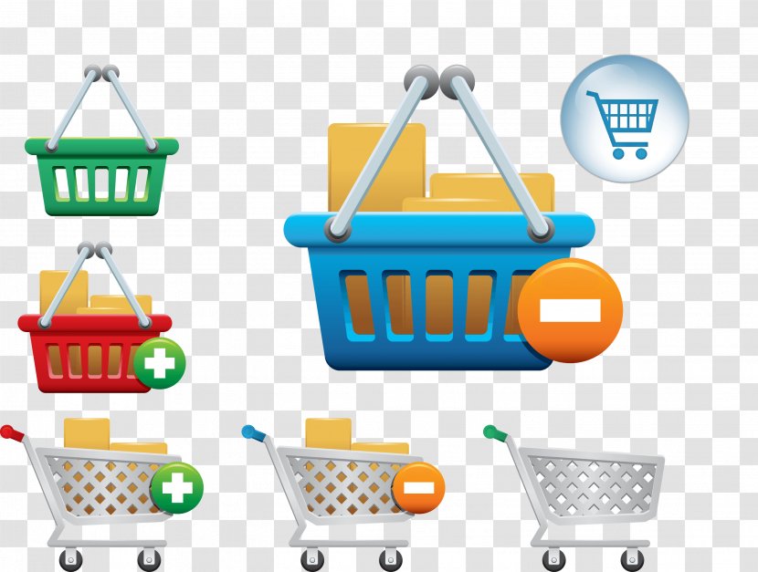 Shopping Cart Online - Along With The Navigation Button Folding Supermark Transparent PNG