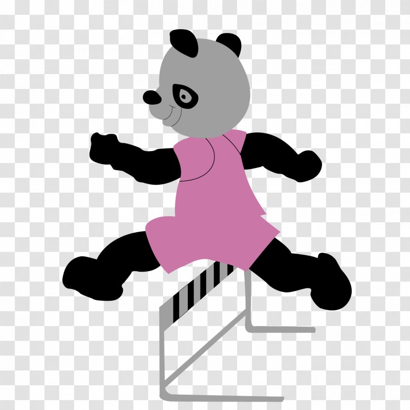 Olympic Games Sport Giant Panda Cartoon - Heart - Hurdles The Transparent PNG