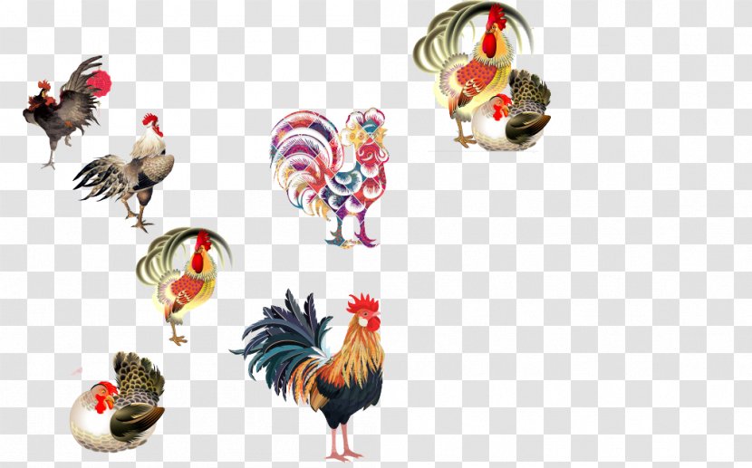 Chicken Rooster Illustration - Beak - Combination Of Elements Transparent PNG